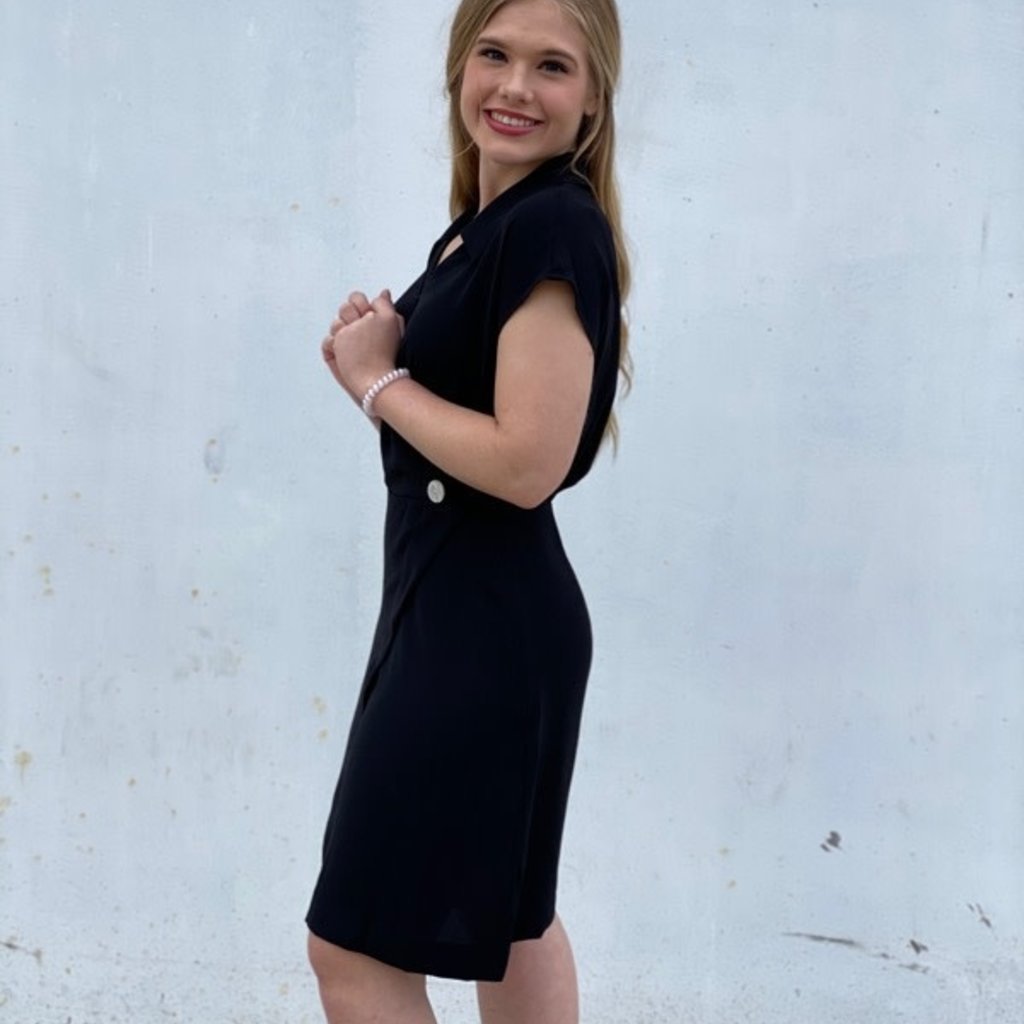 wrap button dress