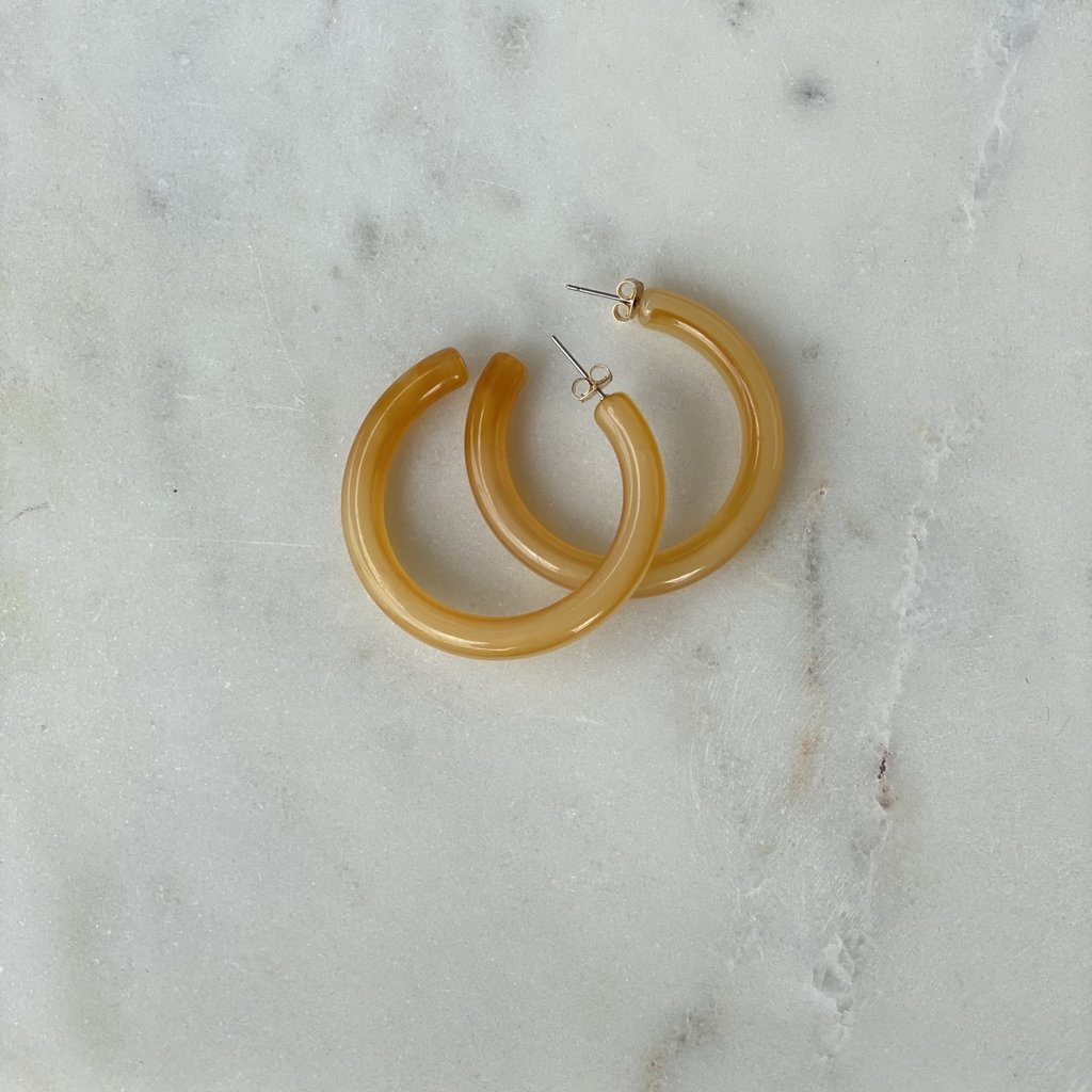 Kenze Panne, Inc Large Yellow Hoop Earrings