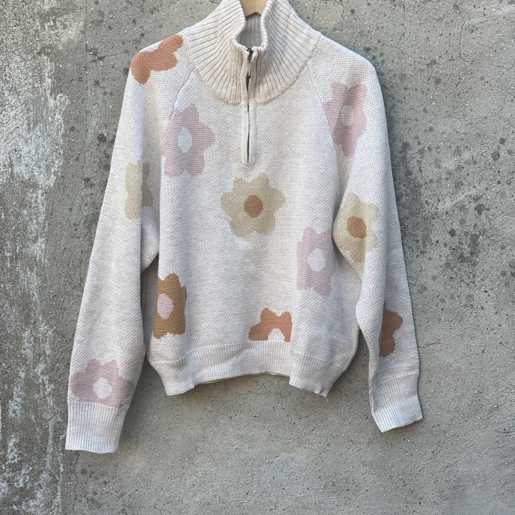 Roole Flower Sweater with Zip