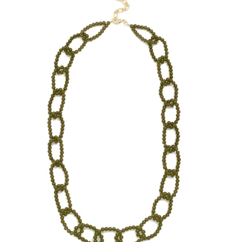 Zenzii Glass Beaded Link  Long Necklace