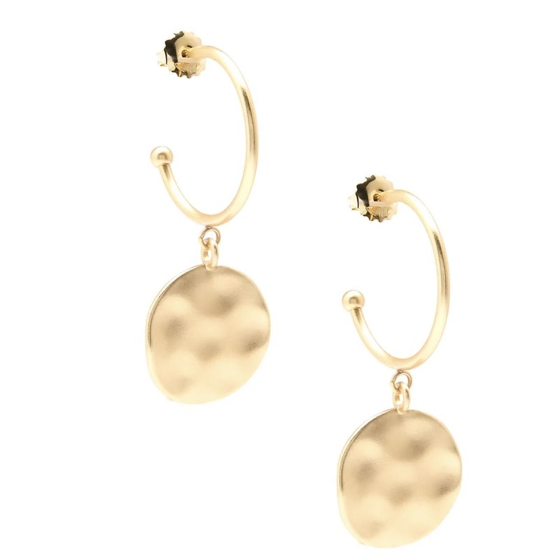 Zenzii Gold Medallion Charm Earring