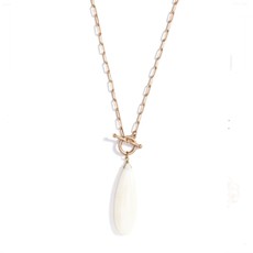 Splendid Iris Teardrop Stone Necklace