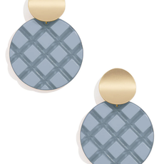 Zenzii Quilted Pattern Resin & Metal Drop Earring