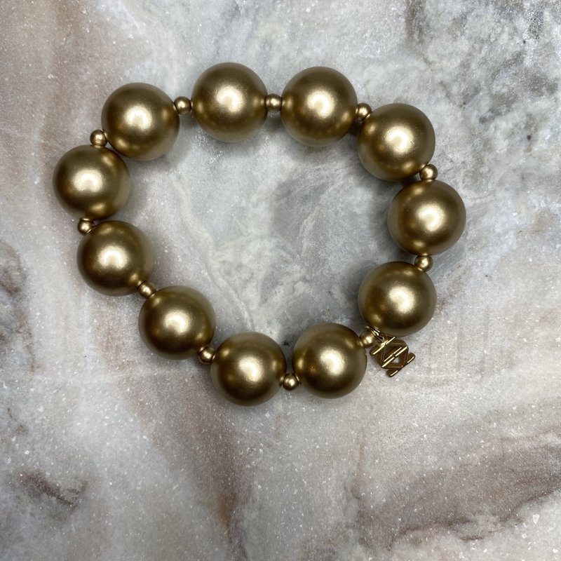 WHAT'S HOT JEWELRY S/9 Matte Gold Stretch Bracelet