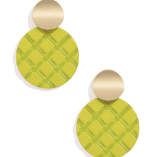 Zenzii Quilted Pattern Resin & Metal Drop Earring