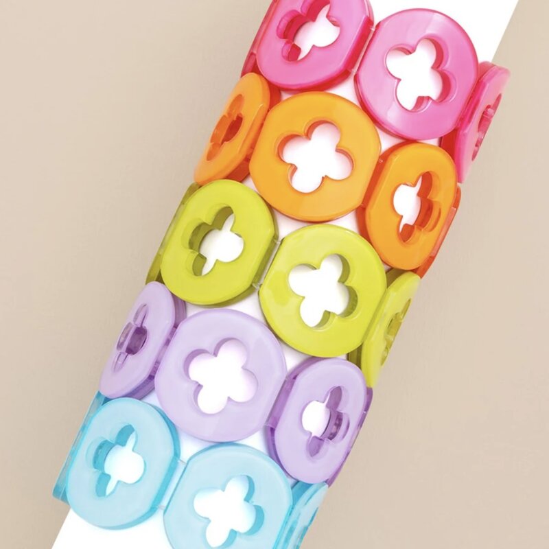 Zenzii Acrylic Stretch Clover Bracelet in Multiple Colors