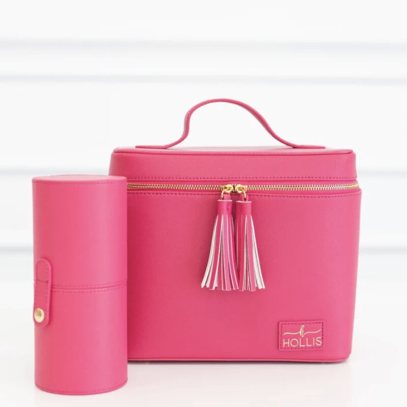 Hollis Hollis Hot Pink Make Up Bag with Brush Holder