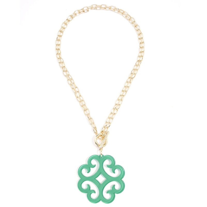 Zenzii Convertible Scroll Pendant Necklace