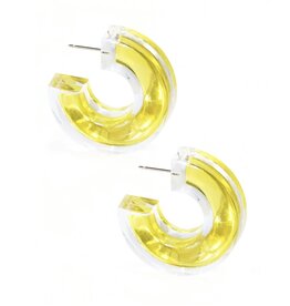 Zenzii Gold Lucite Hoop Earrings