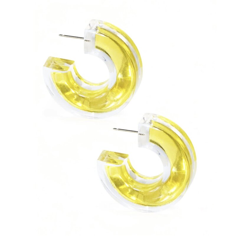 Zenzii Gold Lucite Hoop Earrings