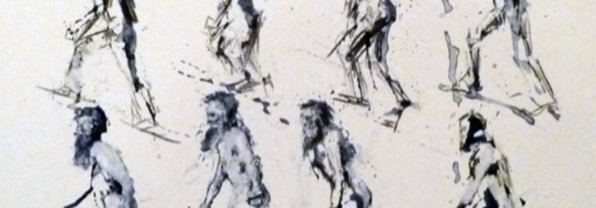 Muybridge Walks Up Incline Small Blue 8 Figures