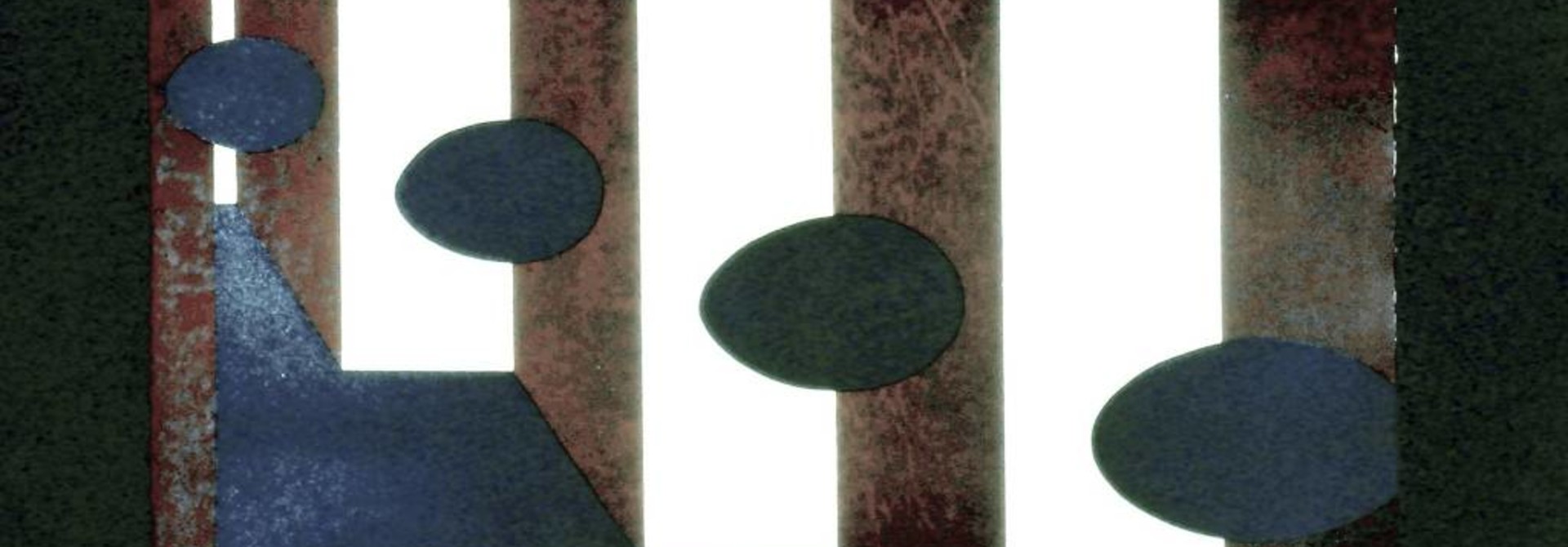 4 black objects on a stair