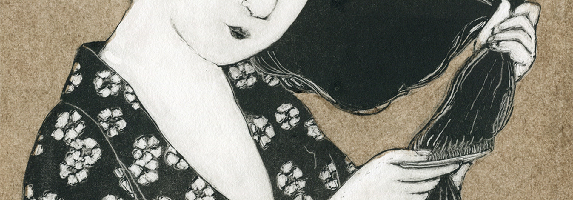 woman combing her hair (hommage à Hashiguchi Goyo)