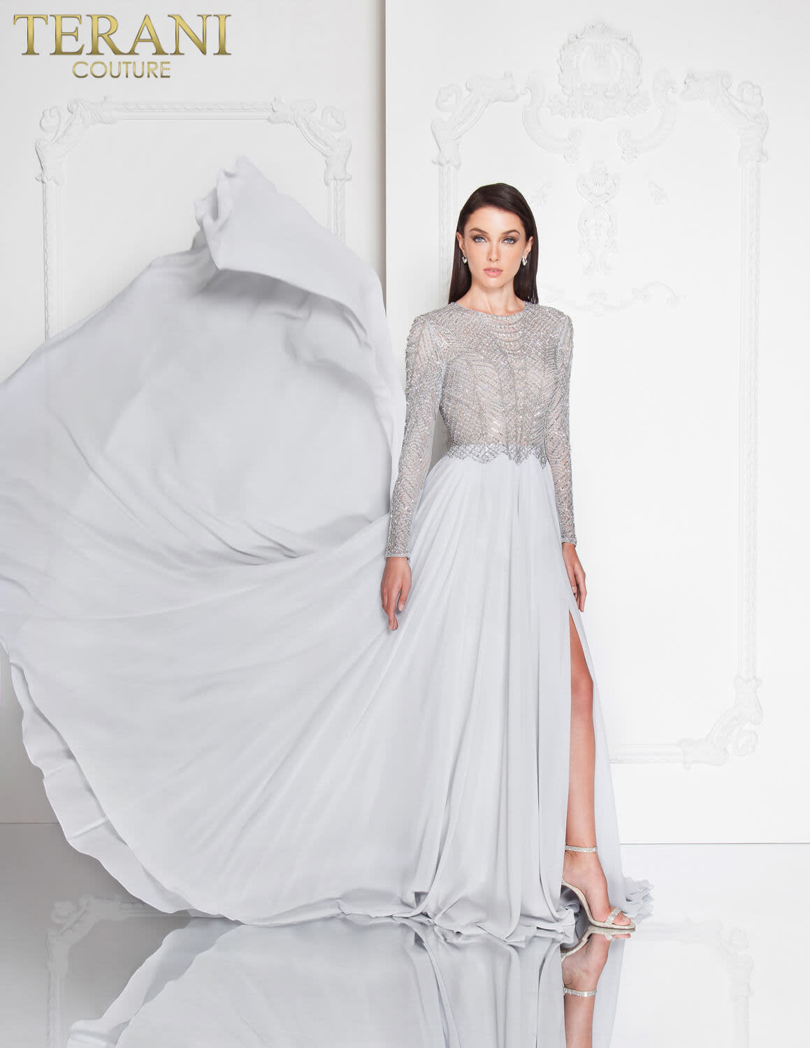 terani couture silver dress