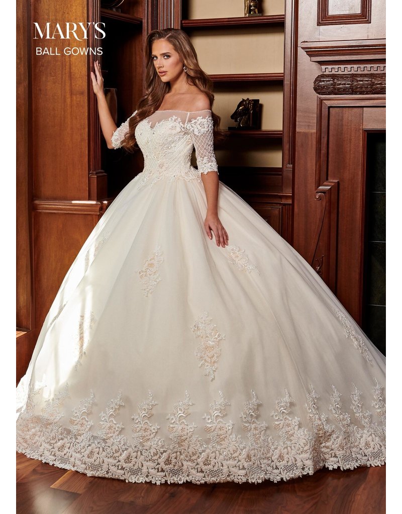 Mary S Bridal Mb6060 Color White Size 14 Mark Legrand Designer Couture