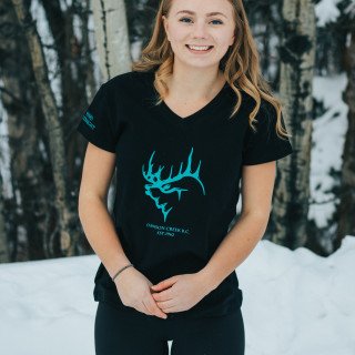 Corlane Apparel Corlane's Women Short Sleeve Blue on Black T-Shirt Corlane Apparel Corlane's Women Short Sleeve Blue on Black T-Shirt