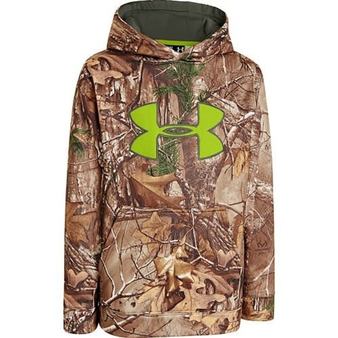 Under Armour Boys Camo Big Logo Hoody Scent Control Realtree Xtra Camo ...