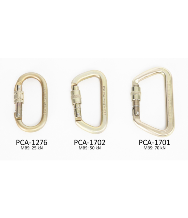 Portable Winch 1276 Steel Locking Carabiner - MBS: 25 KN