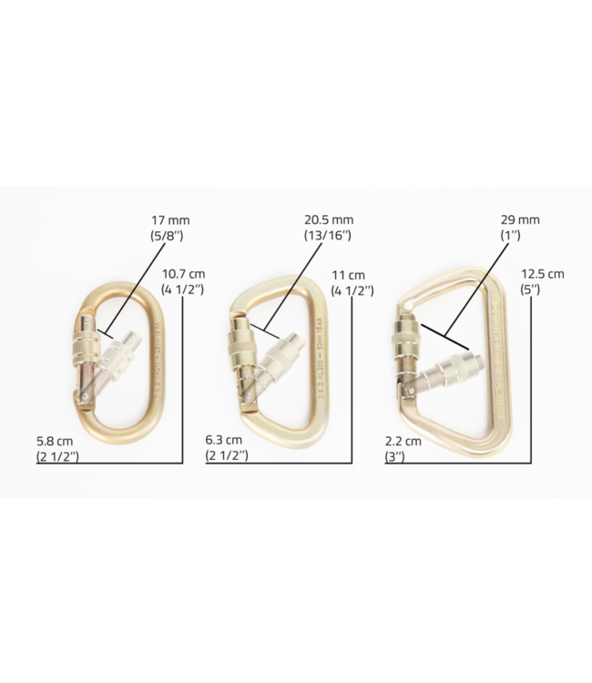 Portable Winch 1276 Steel Locking Carabiner - MBS: 25 KN