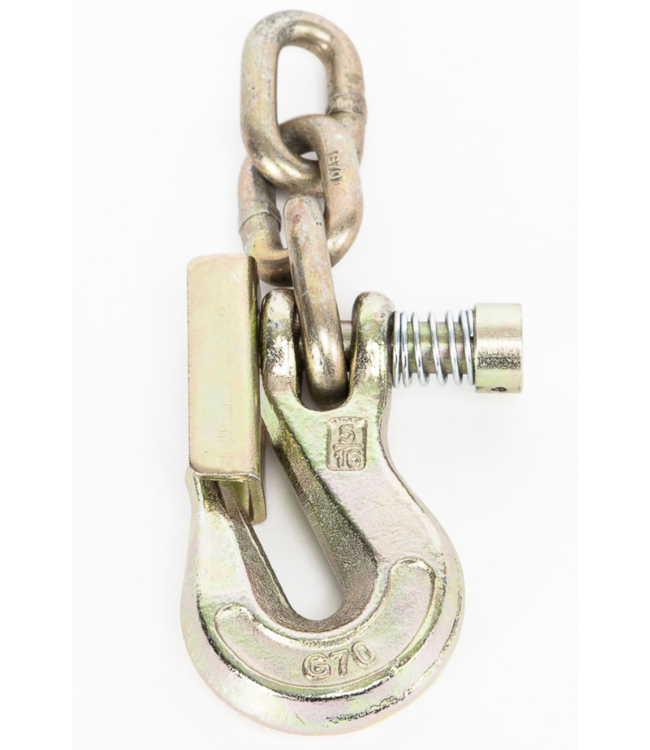 Portable Winch 1282 Locking Steel Grab Hook w/ Latch & 3 Chain Links