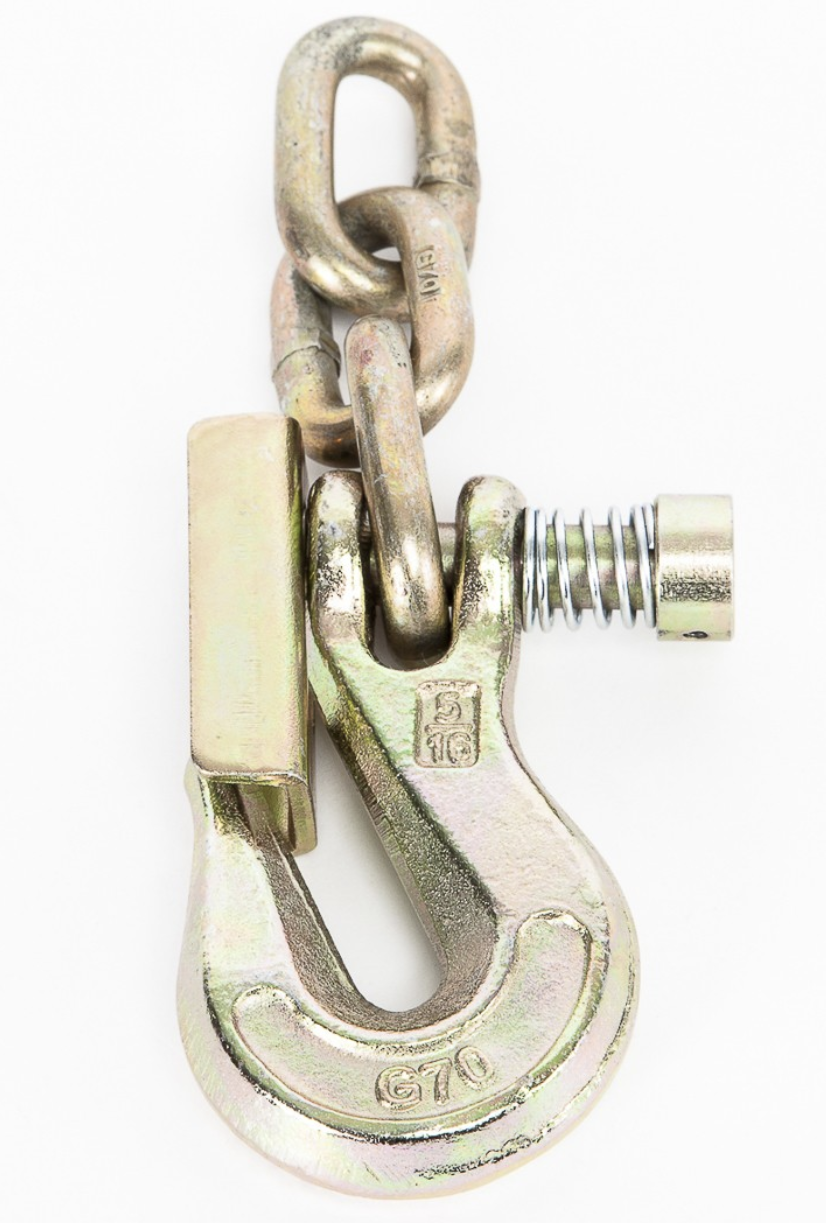 Portable Winch PCA 1282 Locking Steel Grab Hook w/ Latch & 3 Chain Links Portable Winch PCA 1282 Locking Steel Grab Hook w/ Latch & 3 Chain Links