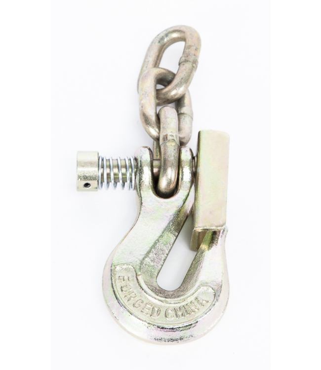 Portable Winch 1282 Locking Steel Grab Hook w/ Latch & 3 Chain Links