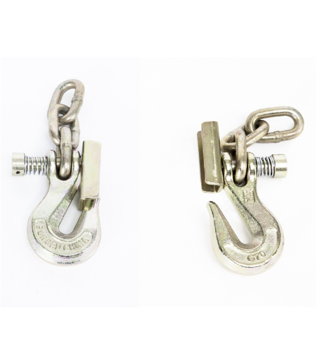 Portable Winch 1282 Locking Steel Grab Hook w/ Latch & 3 Chain Links