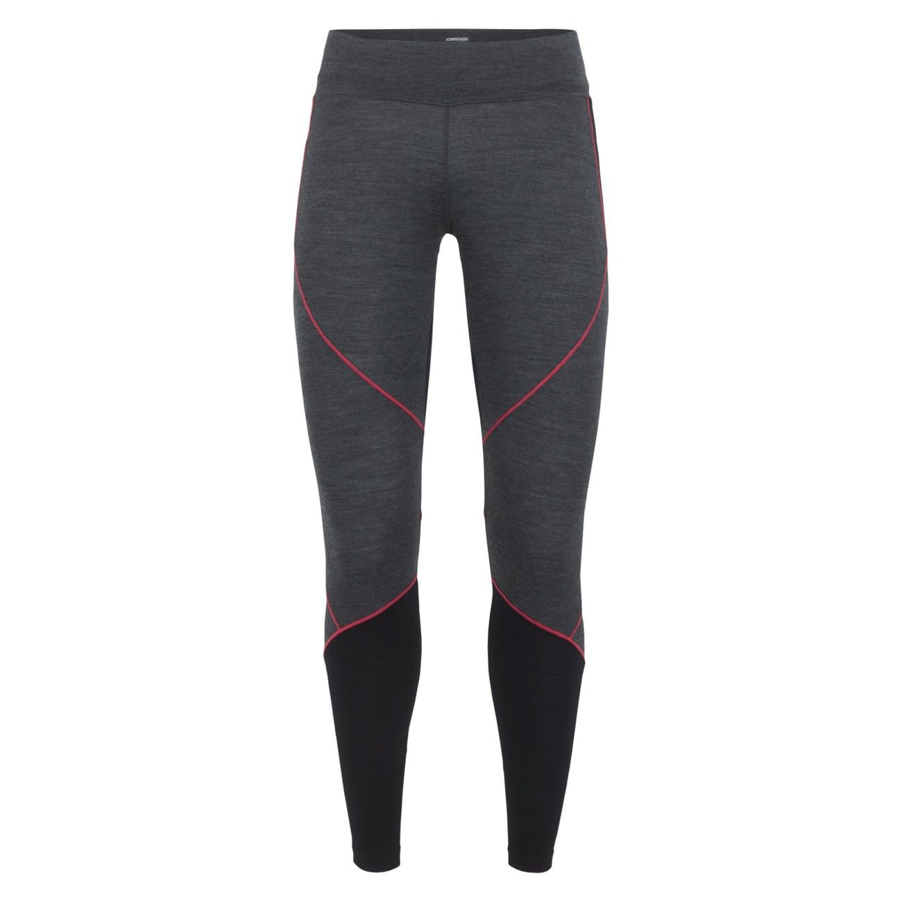 Icebreaker Merino Clothing Inc Icebreaker Womens Oasis Leggings Jet Heather/Black/Prism Icebreaker Merino Clothing Inc Icebreaker Womens Oasis Leggings Jet Heather/Black/Prism