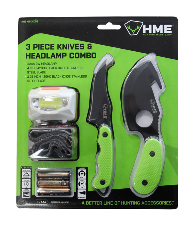 HME 3 Piece Knives & Headlamp
