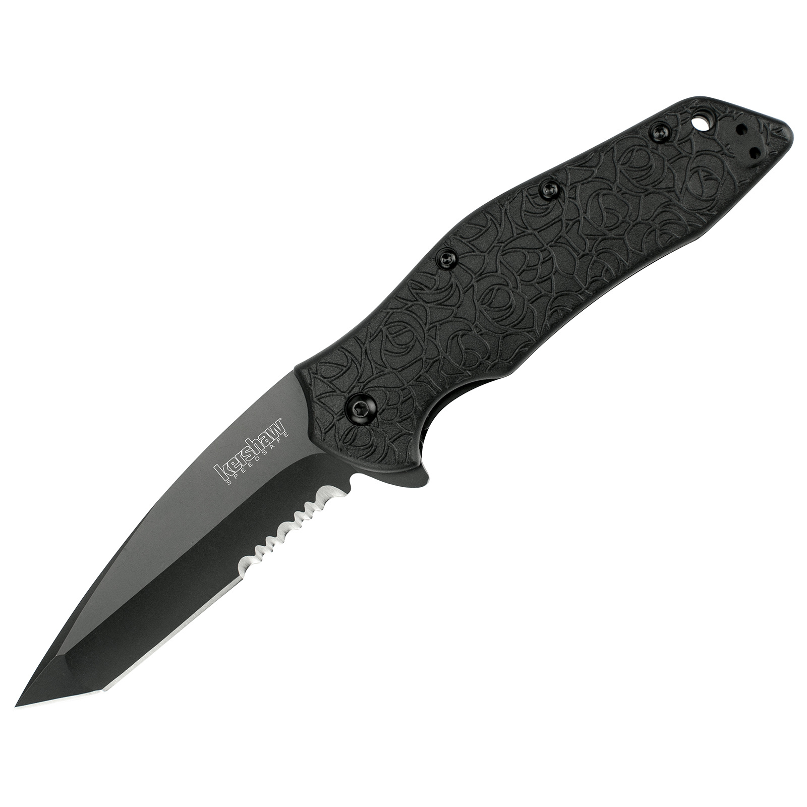 Kershaw Kershaw 1835TBLKST Kuro Tanto Serrated Kershaw Kershaw 1835TBLKST Kuro Tanto Serrated