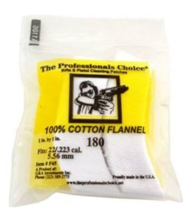 The Professionals Choice The Professionals Choice 22/223 Cal Cotton Flannel Patches Qty 180