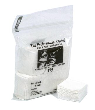 The Professionals Choice The Professionals Choice 25 Cal/6mm Cleaning Patches Qty 175