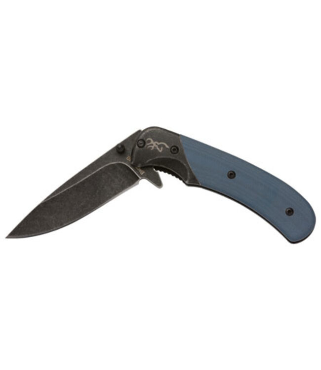 Browning Browning Range Pocket Knife Drop Point Stainless Steel Black/Blue