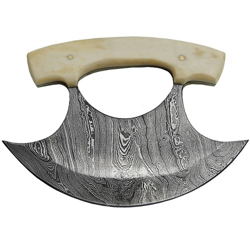 Rite Edge Damascus Blade Ulu Knife Rite Edge Damascus Blade Ulu Knife