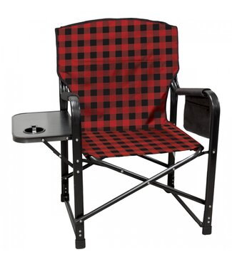 Kuma Bear Paws Chair With Side Table - Red Plaid