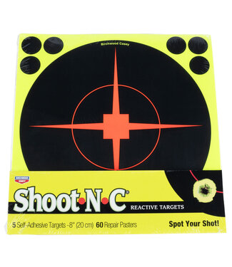 Birchwood Casey Shoot N C 8" Reactive Target 5 Pack w/ 60 Repair Pasters