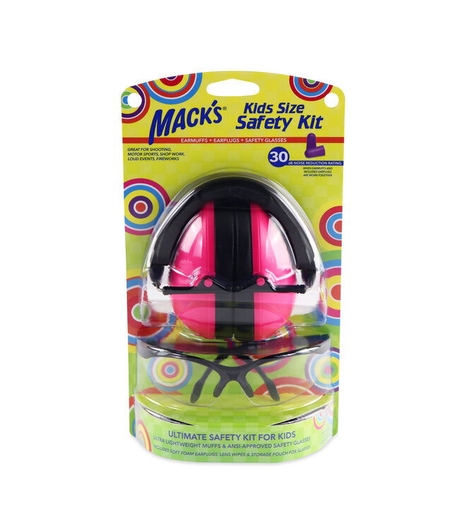 Mack's Kid Sized Safety Kit Pink Muff w/ Glasses