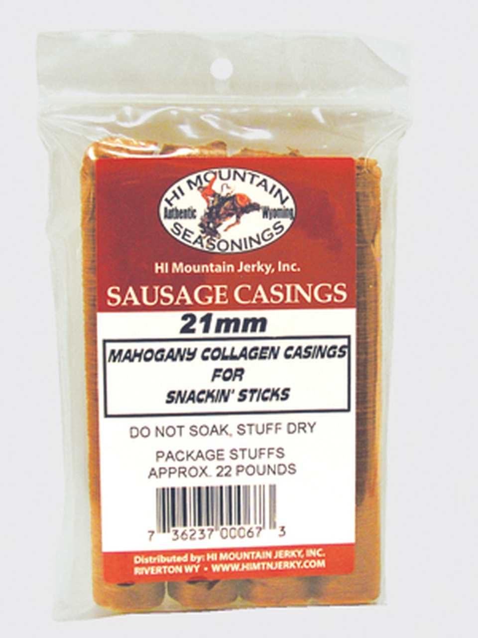 Hi Mountain Seasonings Hi Mountain Mahogany Snackin' Sticks Casings, 21mm Hi Mountain Seasonings Hi Mountain Mahogany Snackin' Sticks Casings, 21mm