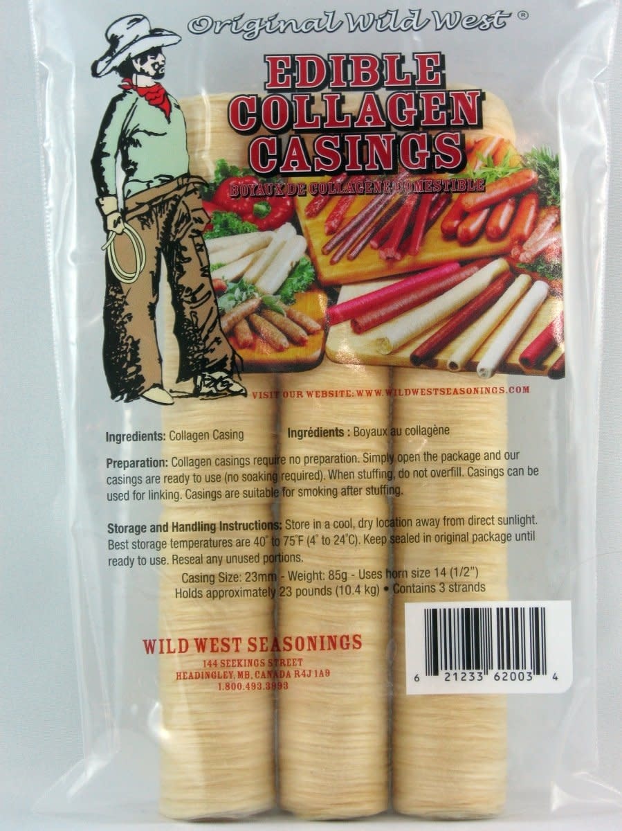Wild West Seasonings Original Wild West Collagen Casings, 23mm Wild West Seasonings Original Wild West Collagen Casings, 23mm