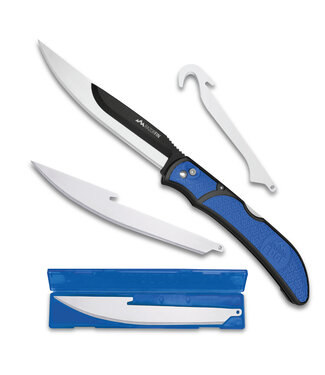 Outdoor Edge Razor Fin Folding Fillet Knife 3 Blades Black & Blue