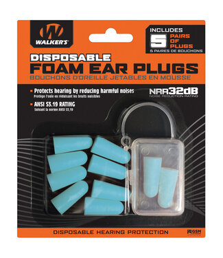 Walker's Game Ear Foam Ear Plugs 5 Pair Teal