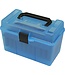 MTM Clear Blue R-100-24 - Deluxe Ammo Box 100 Round Handle 22-250 to 458 Win