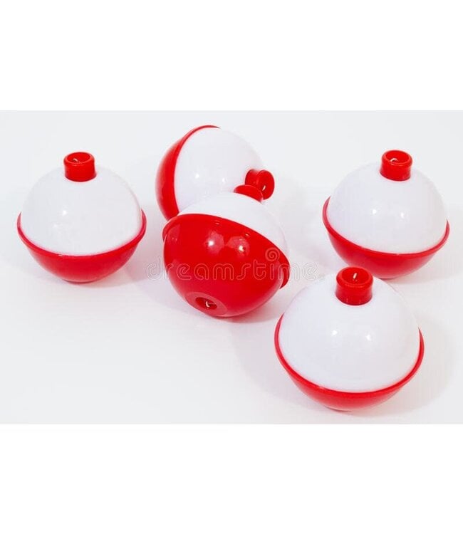 ANGLER Y105 RED AND WHITE FLOATS 2" 12PK