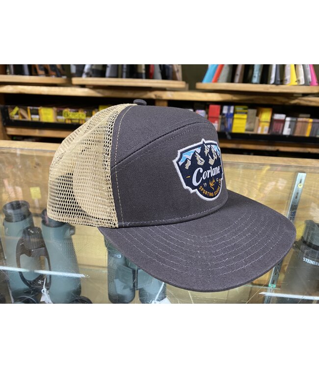 Corlane Branded Corlane Trucker Hat Charcoal/Brown Blue Mountain