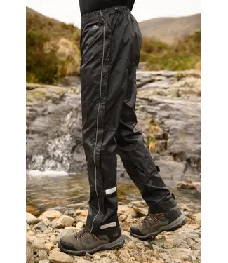 Full Zip Packable Waterproof Overtrousers Black