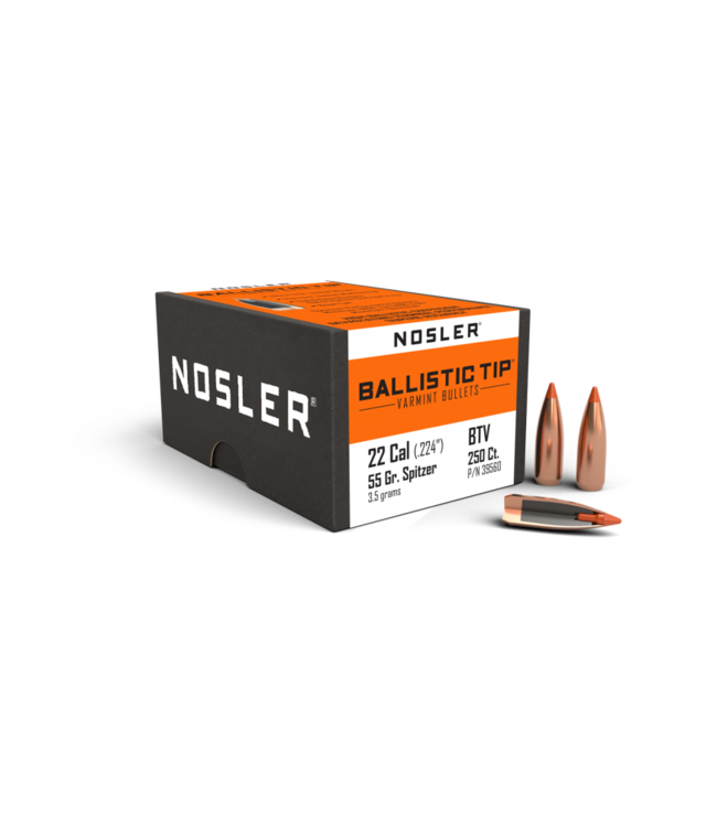 Nosler Nosler 39560 Rifle Bullets 22Cal 55Gr Ballistic Tip Varmit Pak .224