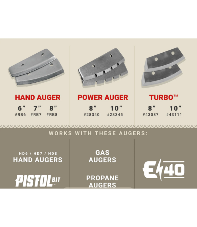Eskimo RB8  8in Hand Auger Blades