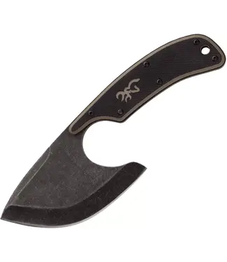 Browning Cutoff Skinner Fixed Blade Knife Black Stonewashed Blade Black/Tan