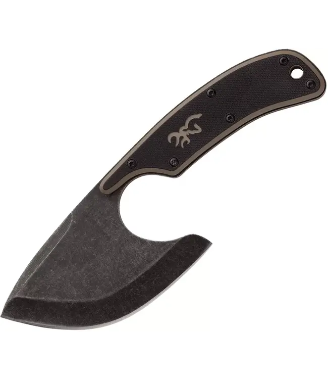 Browning Browning Cutoff Skinner Fixed Blade Knife Black Stonewashed Blade, Black/Tan