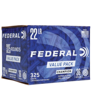FEDERAL 22 LR 325 ROUNDS 36GR COPPER PLATED HP